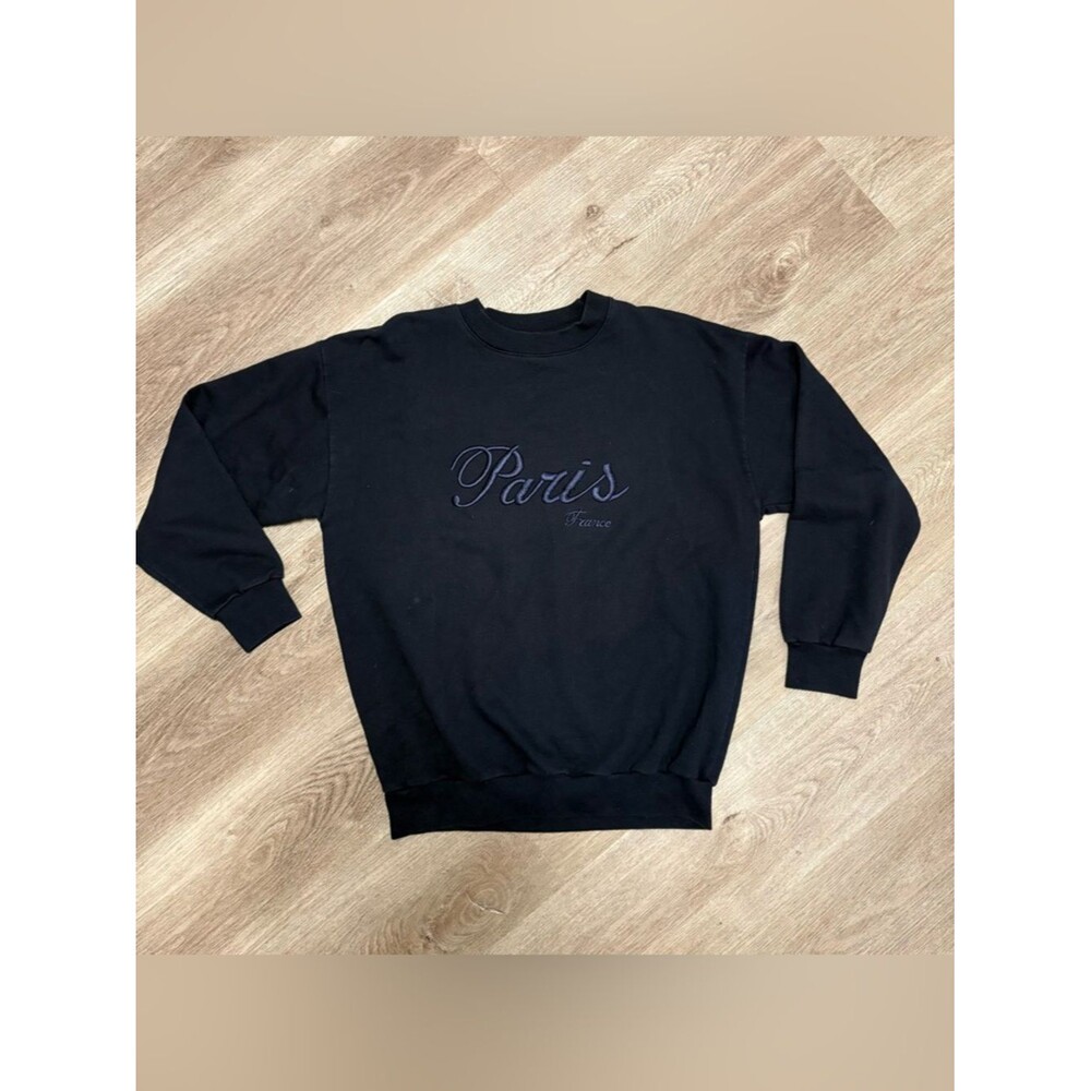 Vintage Paris France Crewneck Sweatshirt Embroidered E1*